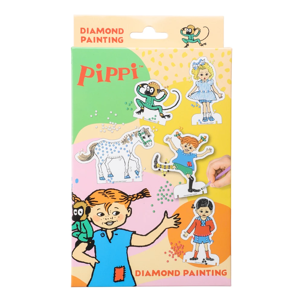 Diamond painting Pippi L�ngstrump - 5 motiv med strassp�rlor