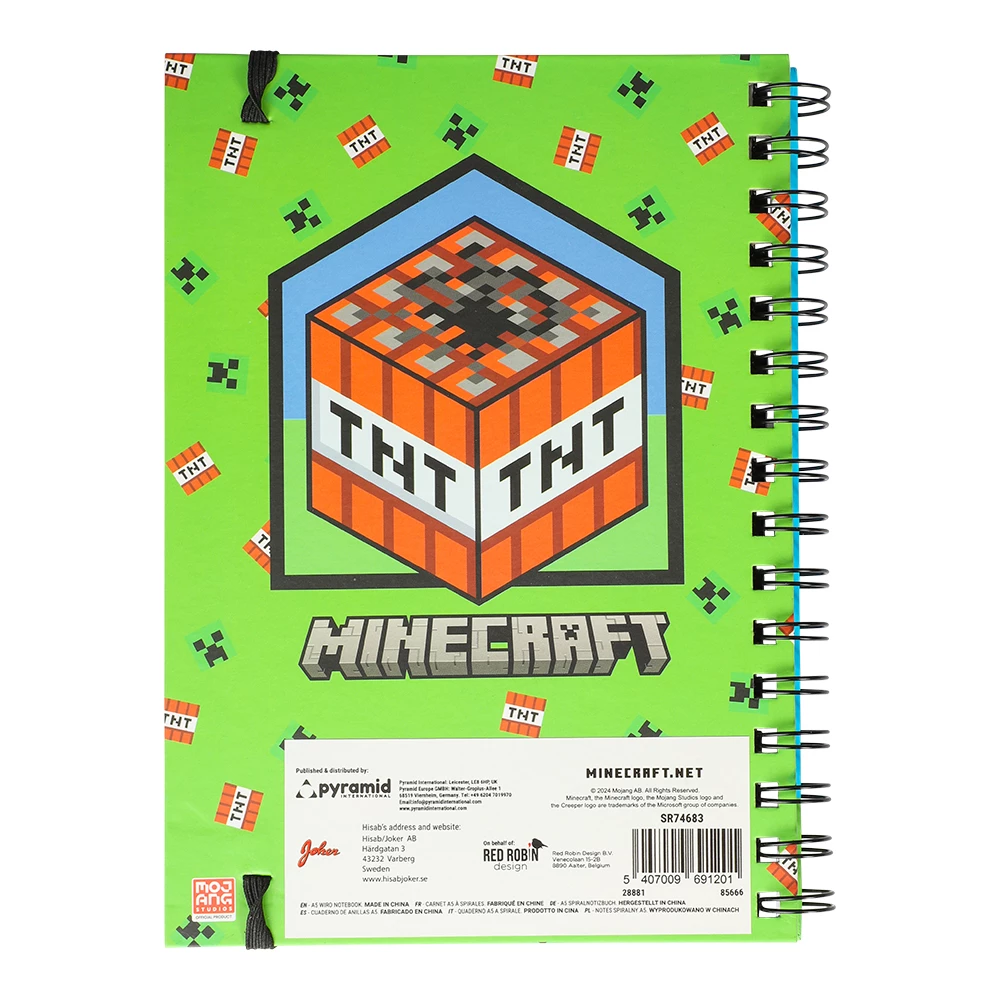 Anteckningsbok Minecraft A5 - linjerade sidor