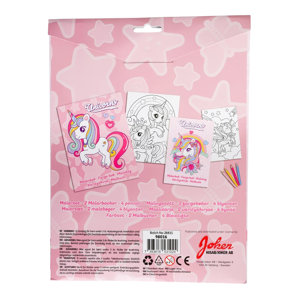 M�larset enh�rning - 2 m�larb�cker med 4 f�rgpennor