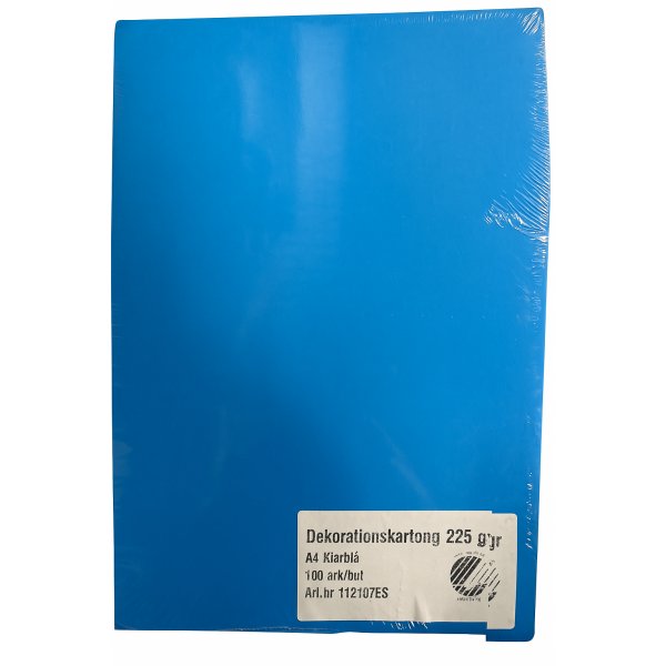 Dekorationskartong 220g A4 - blå Dekorationskartong 220g A4 - blå