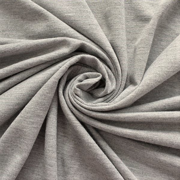 Basis viskose stretchjersey - 150 cm - Lysegrå melange - Viskose stretch, Stof