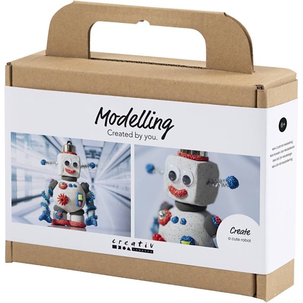 Mini DIY-sæt Modelleringsvoksrobot Blå/Grå/Rød Mini DIY-sæt Modelleringsvoksrobot Blå/Grå/Rød