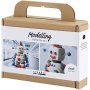 Mini DIY-sæt Modelleringsvoksrobot Blå/Grå/Rød Mini DIY-sæt Modelleringsvoksrobot Blå/Grå/Rød
