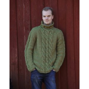 Strikkeopskrift - Rebmnstret herresweater (Tyk)