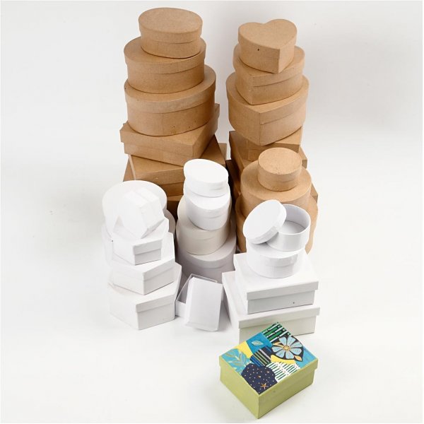 Pappaskar - brun - vit - 30 st Pappaskar - brun - vit - 30 st