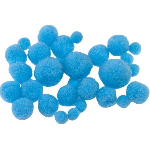 Pomponer bl� 8-20 mm, 100-pack
