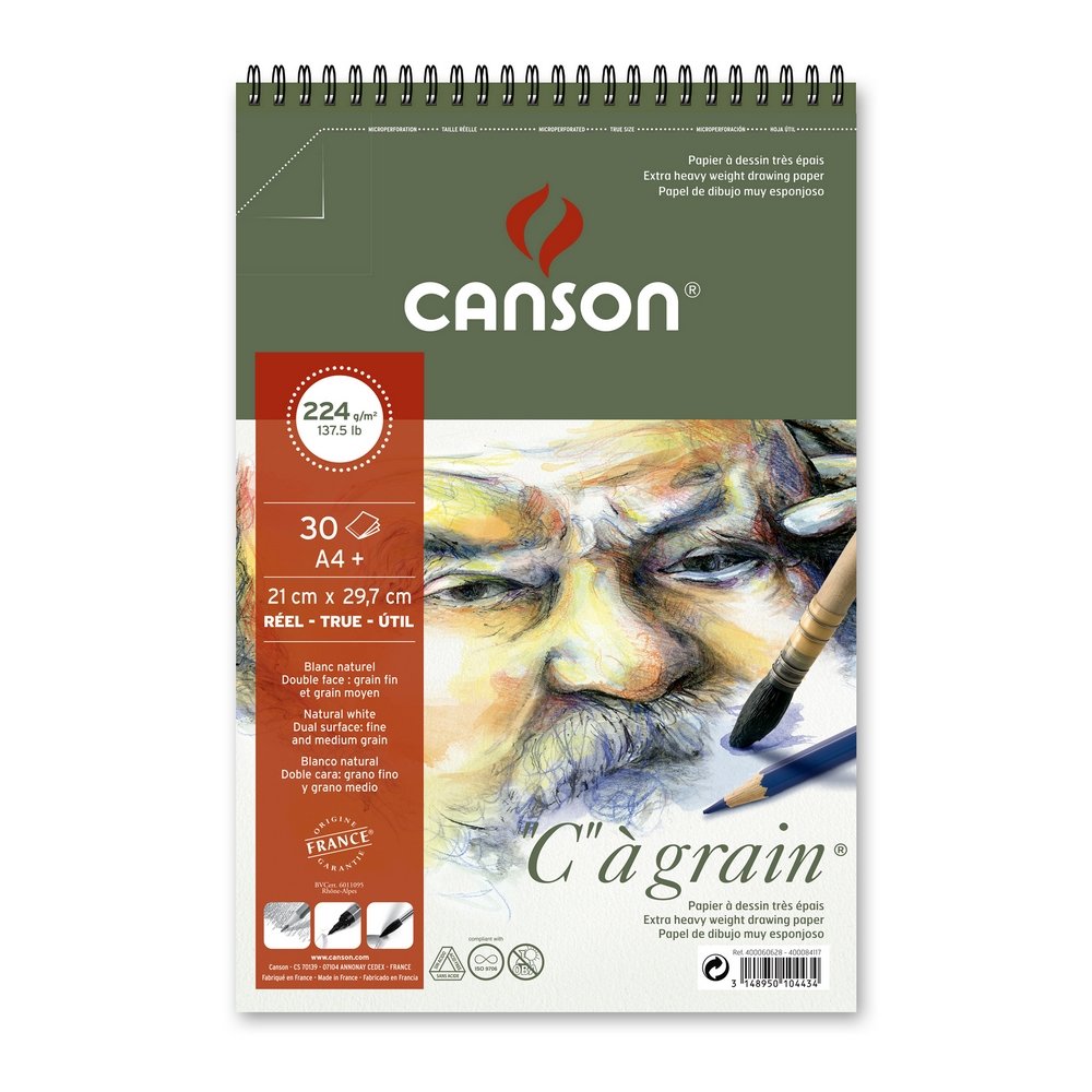 Canson C á grain 224g - A4+ - Ritblock, Block