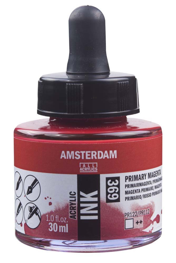 Akryltusch Amsterdam 30 ml - Primary Magenta - Tusch & Blæk, Kunstnerfarver