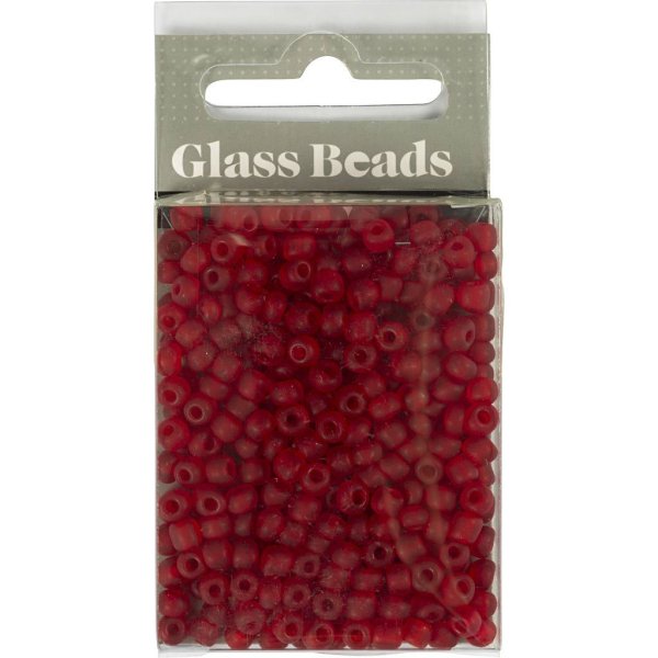 Rocaillepärlor matta frozen 4 mm Röd 25 g Rocaillepärlor matta frozen 4 mm Röd 25 g