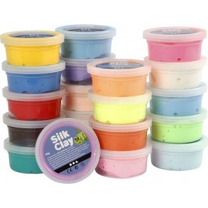 Silk Clay - blandede farver - 20 x 40 g
