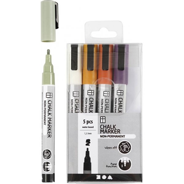 Chalk Markers - dova färger - 5 st Chalk Markers - dova färger - 5 st
