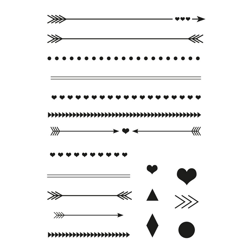 Gjennomsiktige stempler A7 - Linjer og piler - Clearstamps, Stempler, Scrapbooking, Håndverk