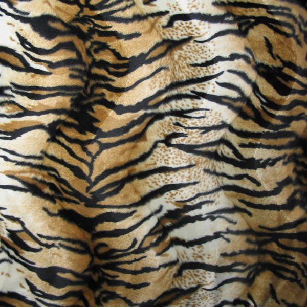 Imiteret pels Velboa Tiger - 150 cm - Imiteret pels, Kunstlæder, Stof