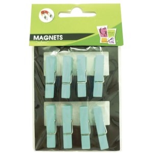8 magnetiska klädnypor turkos 3,5 cm 8 magnetiska klädnypor turkos 3,5 cm