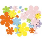 Dekorgummiblommor - mixade frger - 100 st