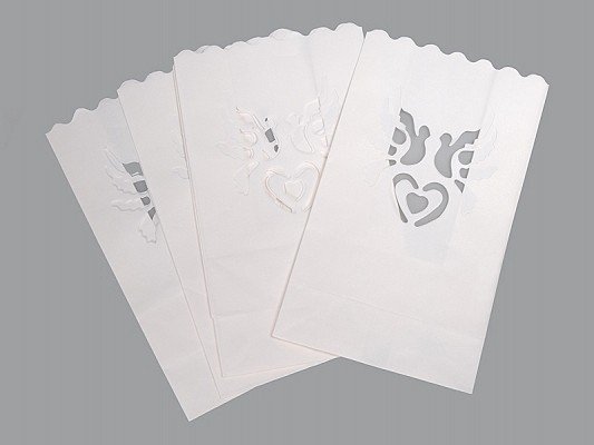 Ljuslykta av papper - Duvor 26 cm 10 st Ljuslykta av papper - Duvor 26 cm 10 st