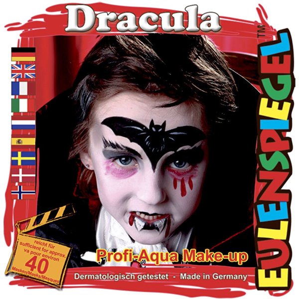 Ansiktsmalingssett Eulenspiegel Dracula blandede farger 1 sett