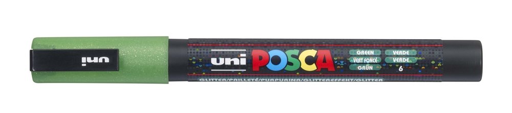 Uni Posca PC-3 ml Glitter - Green Glitter (36) - Posca-penne, Markers, Penne, Penne, kridt & tusch