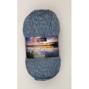 Viking garn Sportsragg 50 g Gr/Bl (570) SR