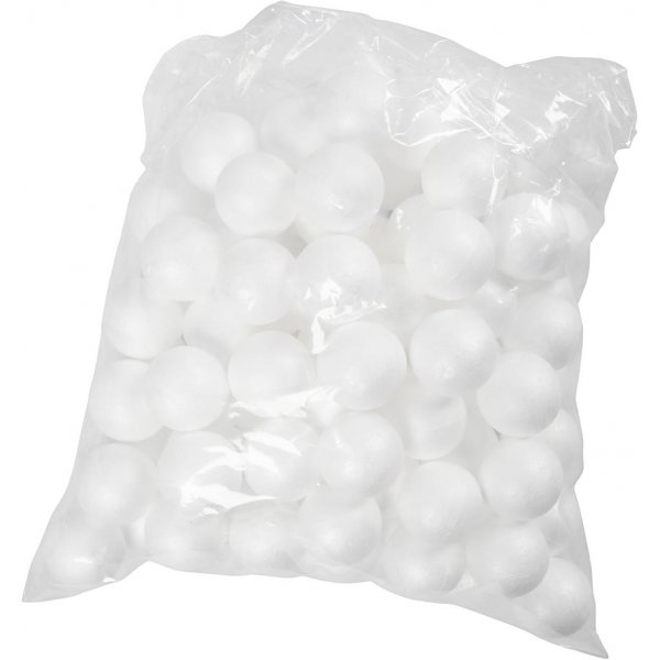 Kulor av frigolit - vit - Ø4 cm - 100 st Kulor av frigolit - vit - Ø4 cm - 100 st