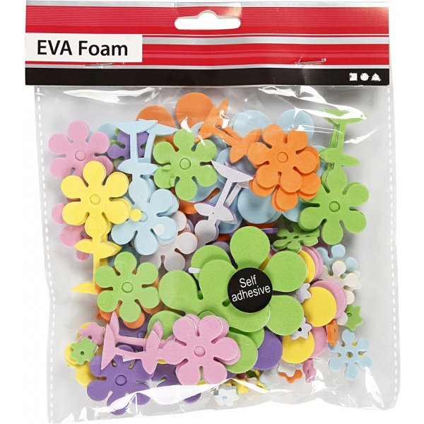 Dekorgummiblommor - mixade färger - 100 st Dekorgummiblommor - mixade färger - 100 st