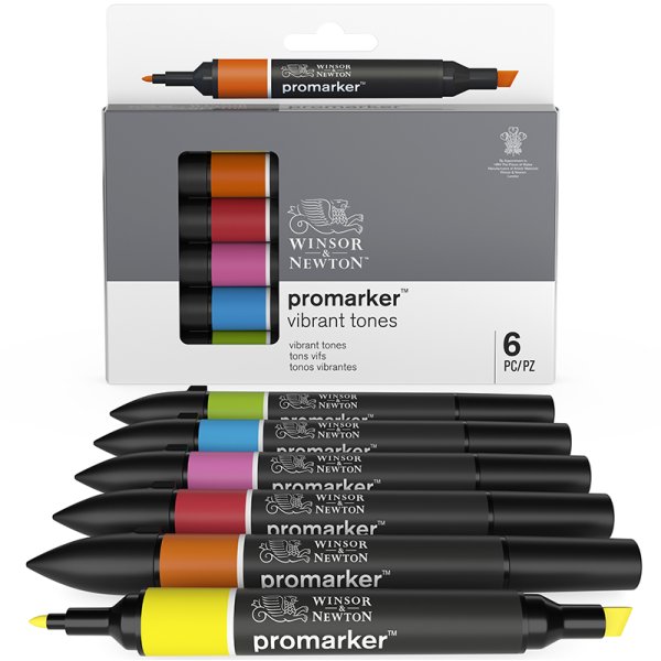 ProMarker W&N - Livfulla toner 6 Pennor ProMarker W&N - Livfulla toner 6 Pennor