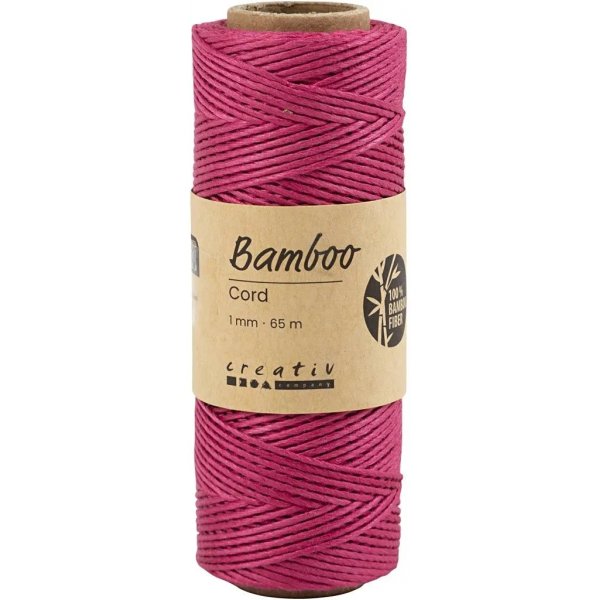 Bambusnöre, mörkrosa, 65 m Bambusnöre, mörkrosa, 65 m