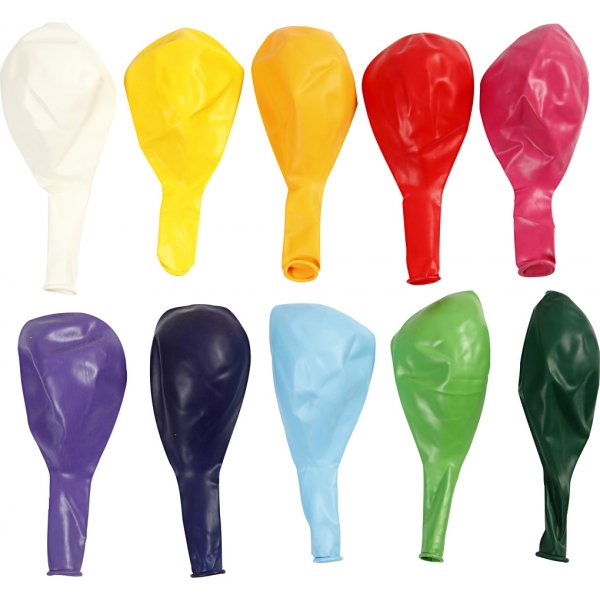 Ballonger - mixade färger - Ø23 cm - 10 st Ballonger - mixade färger - Ø23 cm - 10 st