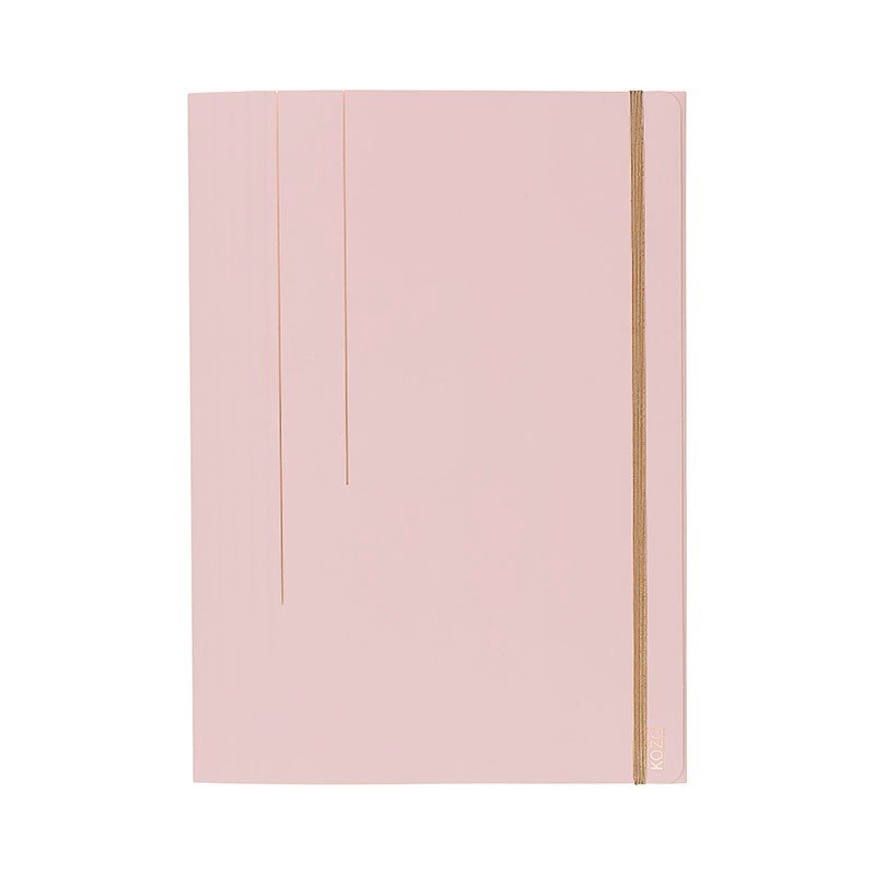 Papmappe Kozo A4 - 3-delt - Dusty Lyserød - Mapper, Kontorartikler