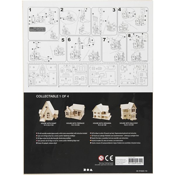 3D Konstruktionsfigur - Hus med altan 3D Konstruktionsfigur - Hus med altan