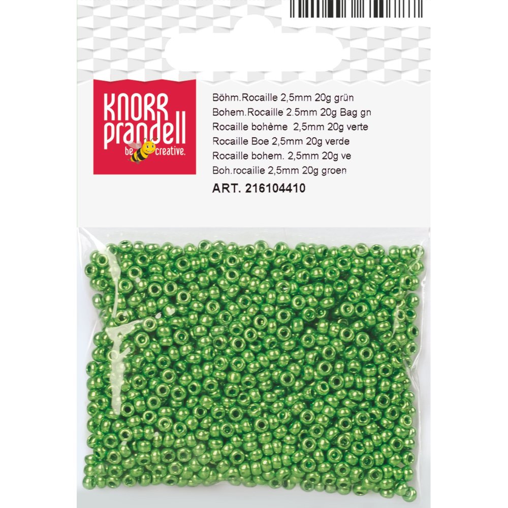 Rocailleperler 2,5 mm 20 g grønn metallisk - Blandinger av rocailleperler, Rocaillesperlor, Håndverk
