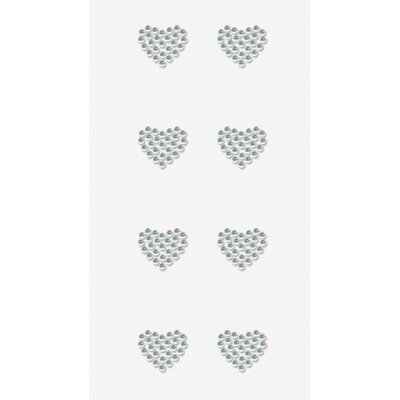 Stickers med rhinsten - Hjerte - Krystal