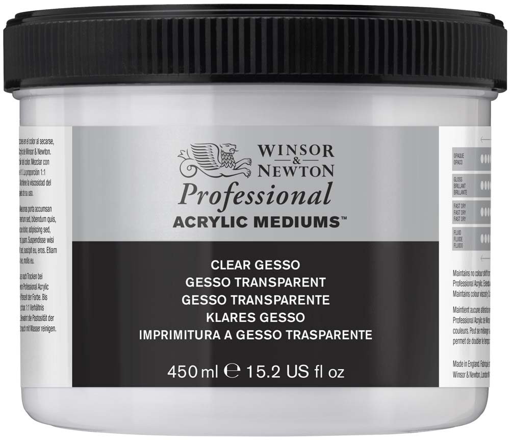 Akrylmedium W&N Professional - Klar Akrylgesso - 450 ml - Grunder - Primer, Fernis og kunstner medier til kunstmaling