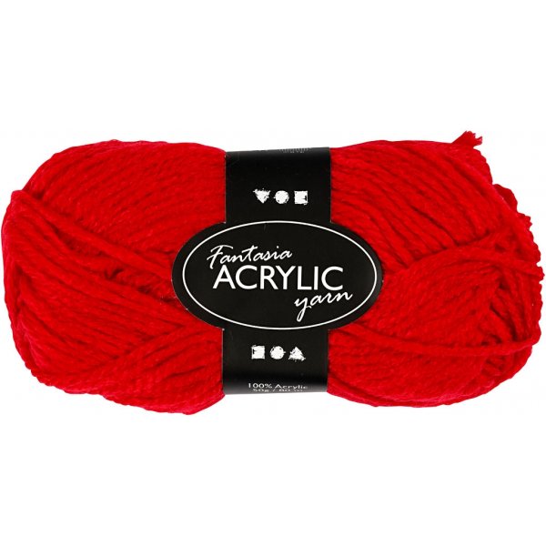 Fantasia Akrylgarn - röd - 50 g Fantasia Akrylgarn - röd - 50 g
