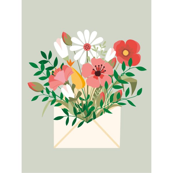 Målarset med siffror 30 x 40 cm - blomstermotiv Målarset med siffror 30 x 40 cm - blomstermotiv