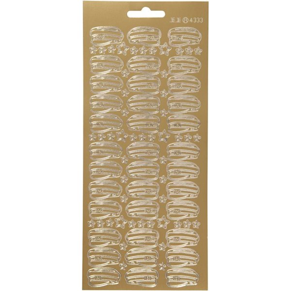 Klistermærker hat 10x23 cm Guld - 1 ark Klistermærker hat 10x23 cm Guld - 1 ark