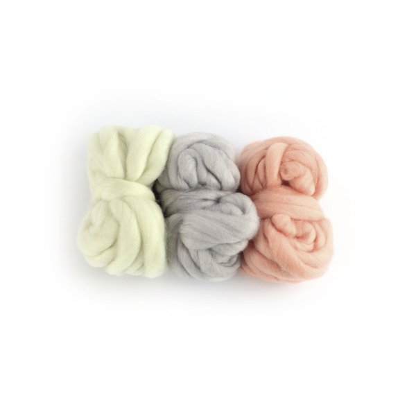 Garnpaket 3-pack 5 m - offwhite, ljusgrå, korall Garnpaket 3-pack 5 m - offwhite, ljusgrå, korall