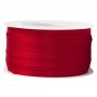 Dubbelt satinband 3mm 50m - r�d
