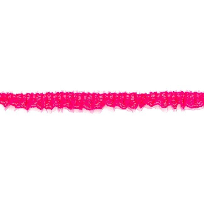 Blonder - Plisseret - Fuchsia - Blonde, Bånd & dekorationsbånd, Tekstilbånd & snor