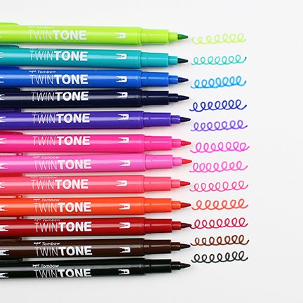Tombow TwinTone Bright 0,3/0,8 mm 12-pak
