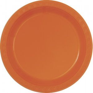 Orange plasttallrikar - 23 cm 8 st