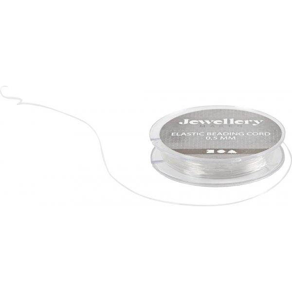 Elastisk smyckestråd - Ø0,5 mm - rund - 10 m Elastisk smyckestråd - Ø0,5 mm - rund - 10 m