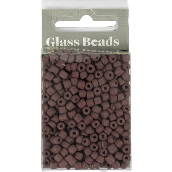 Rocaillepärlor 4 mm matt frozen Mocca 25 g Rocaillepärlor 4 mm matt frozen Mocca 25 g