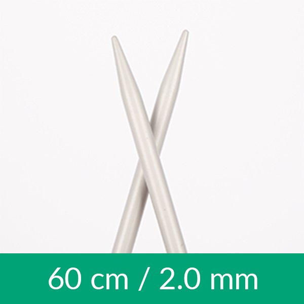 Cirkulære strikkepinde - Aluminium - 60 cm 2,00 mm / 23,6 tommer US 0 - Rundpinde, Strikkepinde, Strikning, Strikke, hækle, knytte og væve