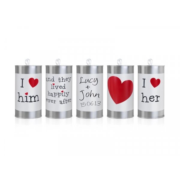 Burkar efter bilen - Hjärtan 14 x 7 cm Burkar efter bilen - Hjärtan 14 x 7 cm