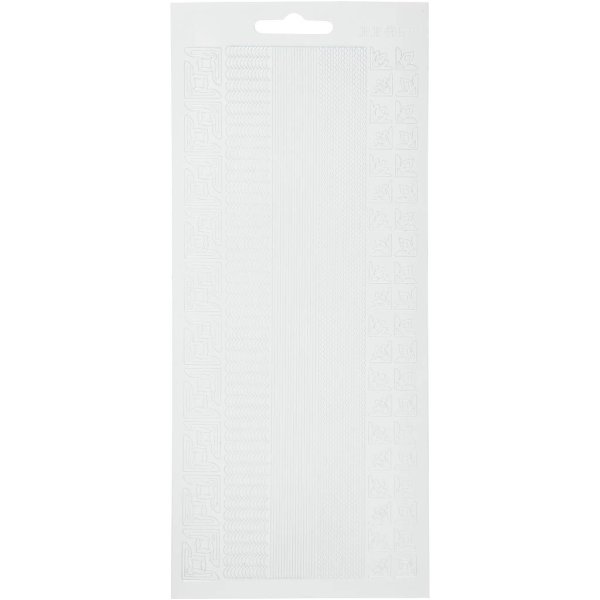 Klisterm�rker kant 10x23 cm hvid - 1 ark