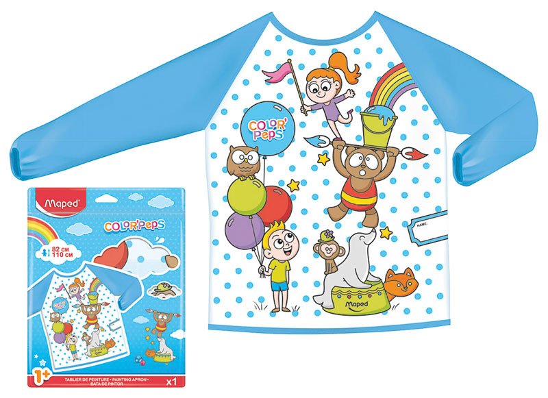 Forkle - Maped - Color Peps med ermer 4+ (102-128cm) - Maleforkle, Beskyttelsesartikler, Håndverk