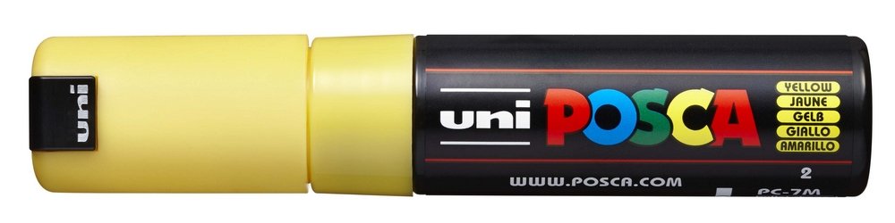 Uni Posca Marker PC-7M - Yellow (44) - Posca-penne, Markers, Penne, Penne, kridt & tusch