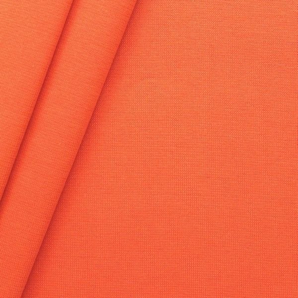 Ensfarvet bomuldsribstof - rør 35 cm - Orange - Manchet, Beklædningsstoffer, Stof