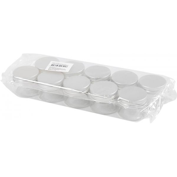 Plastburk med lock - 35 ml - 10 st Plastburk med lock - 35 ml - 10 st